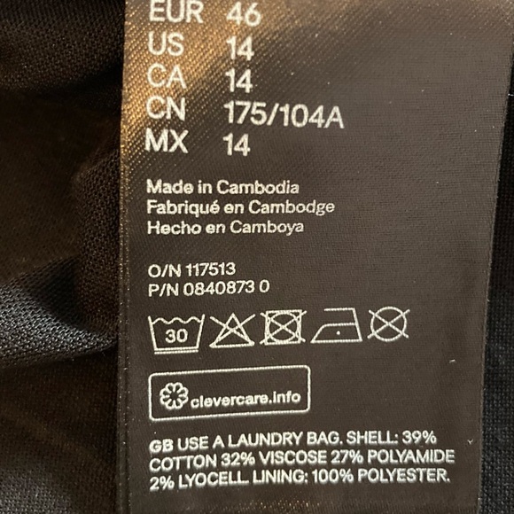 H&M Black Lace Bodycon Deep V-neck Mini Dress Long Sleeves (Size 14) - Picture 14 of 16